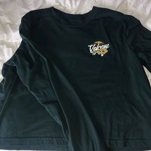 Long sleeve emerald green crop top